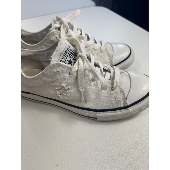 Converse One Star Low Top Sneakers White Canvas Lace Up Womens Size 8‎ Casual - Picture 3 of 7